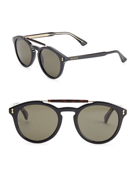 round gucci glasses men|gucci 50mm round sunglasses.